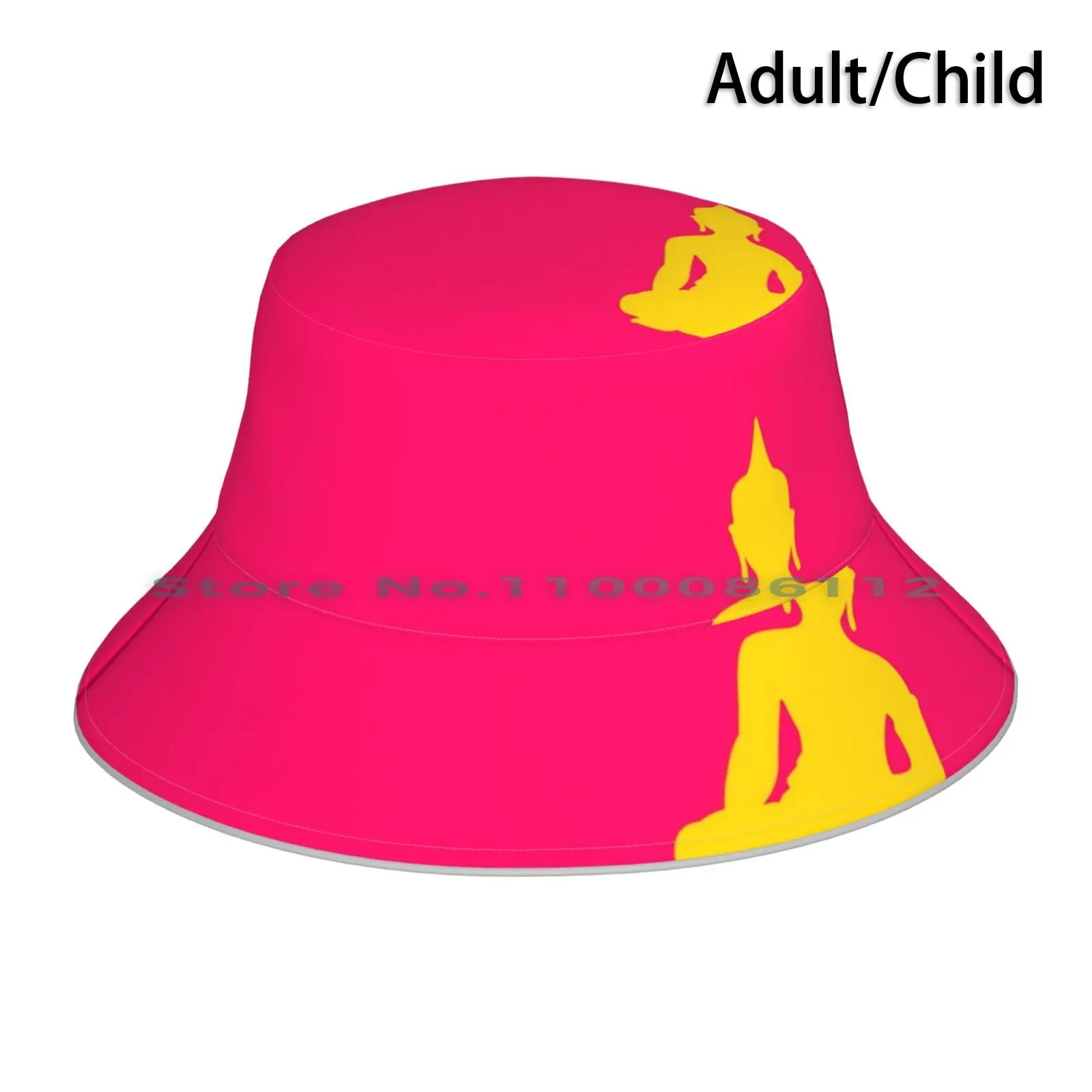 

Neon Buddha Bucket Hat Sun Cap Neon Pink Yellow Orange Vivid Colours Colors Gautama Buddha Budda Buddhism Position Yoga Asana