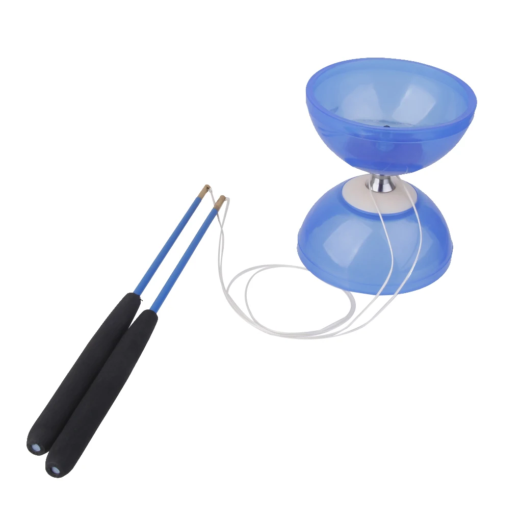 Уникальный, голубом цвете для детей возрастом от 5 до подшипник Diabolo с Handsticks и нанизанные игрушка для жонглирования для детей для ношения в помещении или на открытом воздухе весело играть
