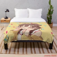 korone vtuber hololive anime girl blanket print on demand decorative sherpa blankets for sofa bed gift