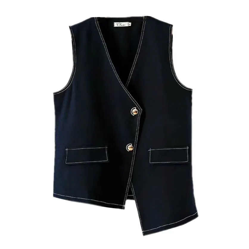 2020 весенние повседневные тонкие ассиметричные Жилеты женские модные пальто без