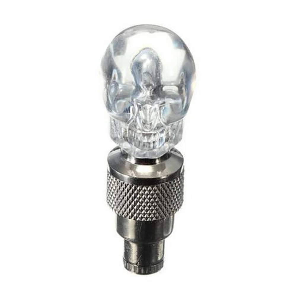 

2pcs/lot Multifuction Bike Bicycle Motorcycle Car Wheel Spoke Tire Valve Cap Skull Shape Neon LED Light Lamp bulb