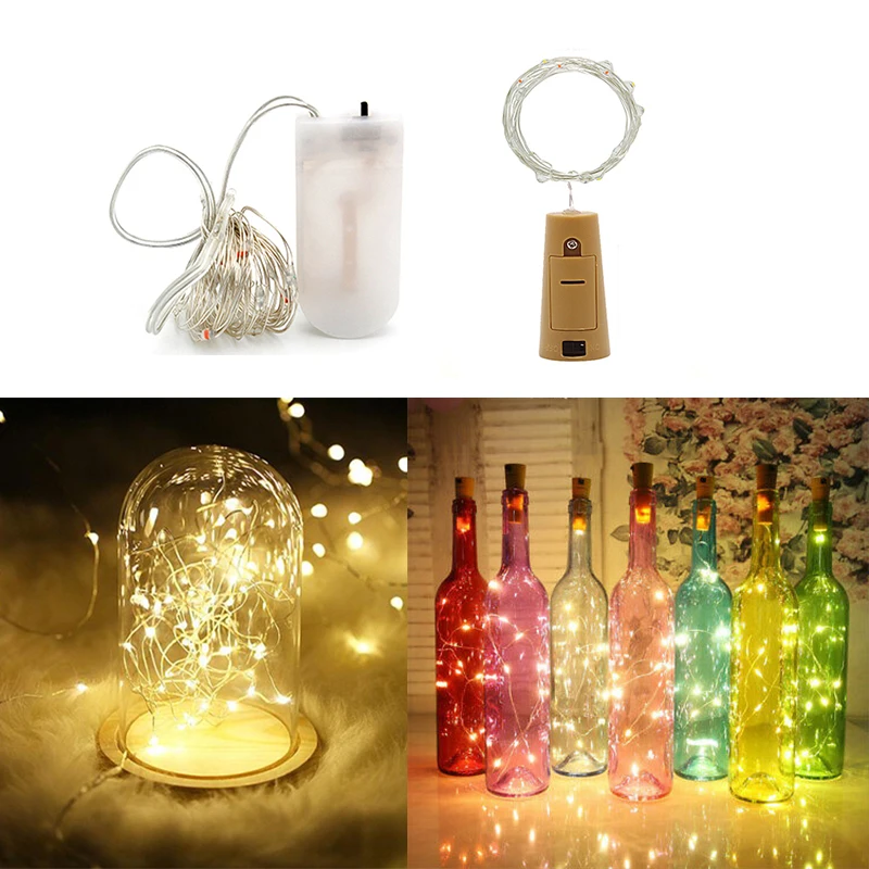 Праздничный светильник ing нить с пробкой s Питание от батареи 2 м медный провод