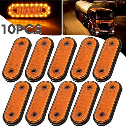 10X LED Side Marker Light Amber Indicator Turn Signals Lamp for Bus Truck Trailer Lorry Caravan | Автомобили и мотоциклы