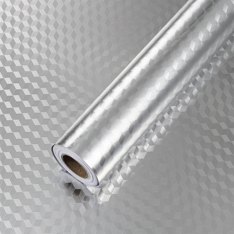 

Household Kitchen Sticker Aluminum Foil Stove Cabinet Self Mucous Membrane DIY Wallpaper Roll Home Decoration Accessories