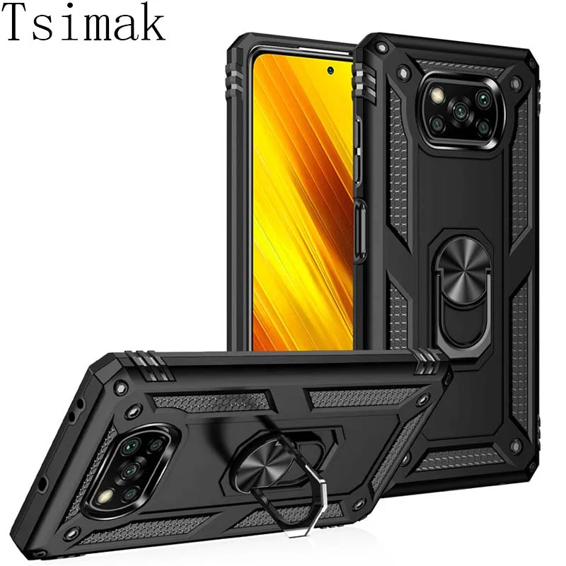 

Shockproof Case For Xiaomi Poco X3 NFC X4 M3 M4 Pro F2 F3 GT C40 Holder Armor Coque Redmi 10A 10C 10 Note 11 11S 10S 4G 5G Cover