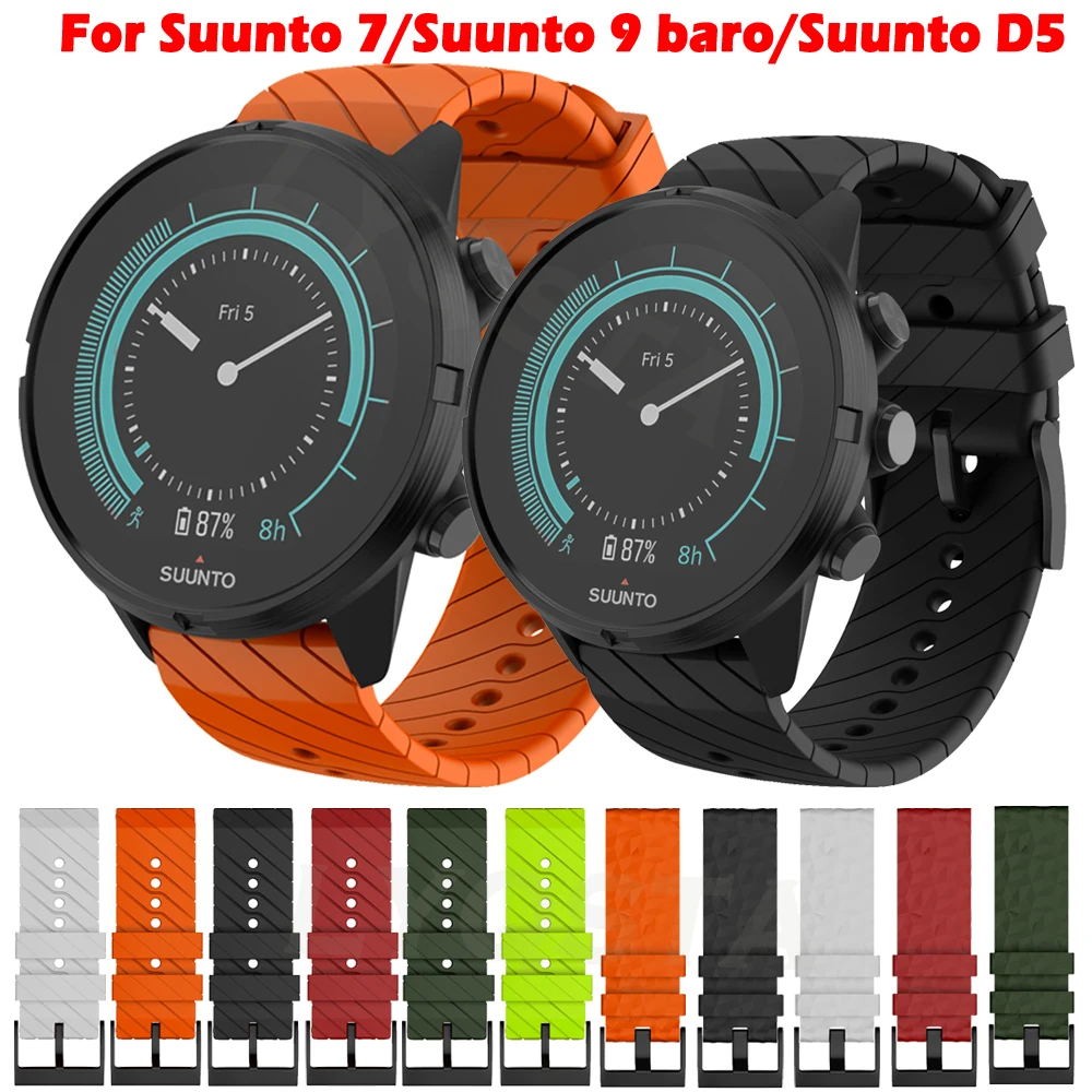 

For Suunto 7/Suunto 9 Replacement Wristband Soft Silicone Sports Smartwatch Strap For Suunto 9 Baro/9 Spartan/9 GPS Watch Band