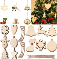 10pcs diy wooden christmas ornaments unfinished predrilled wood circles wooden pendant with eyelets for kids toys holiday decor