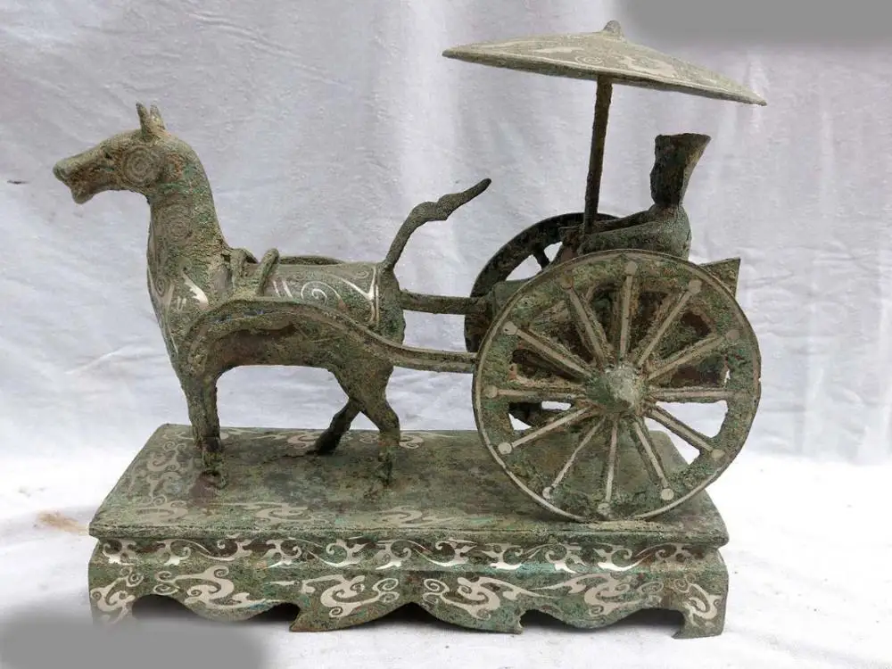 10 &quotКитайский Старый Бронзовый Серебряный декоративный узор резная лошадь