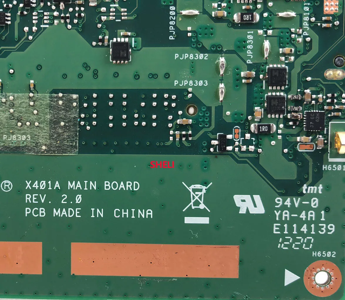 SHELI для ноутбука ASUS X301A X401A X501A Материнская плата ноутбука X401A1 Процессор SLJ8E HM76 Rev 2,0 материнская плата Протестировано