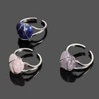 Кольцо женское, с натуральным кристаллом, в форме сердца