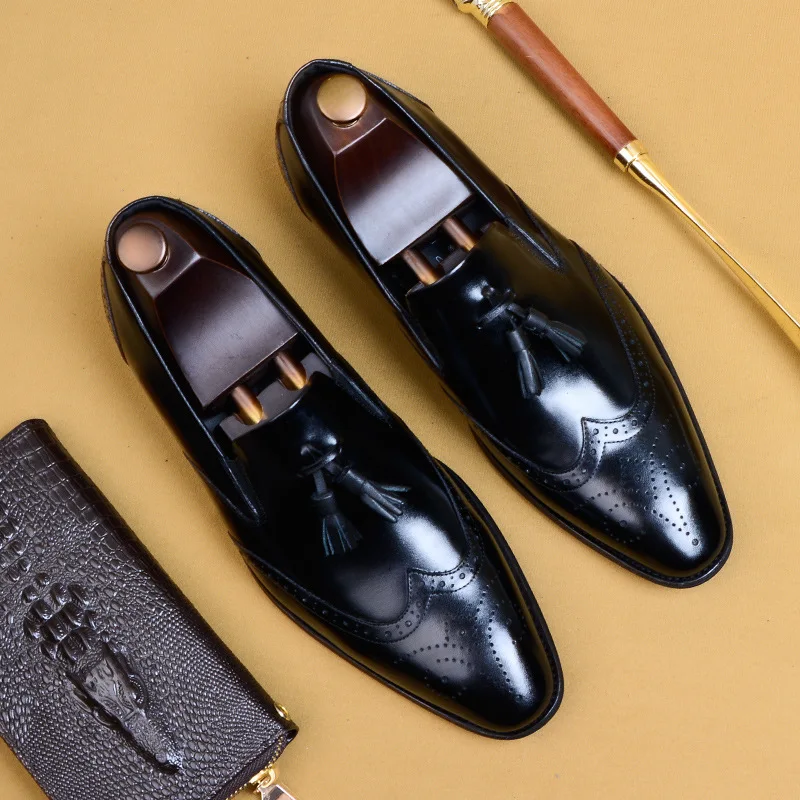 Great2020 ручной работы высококачественные мужские туфли высокого класса Брок в