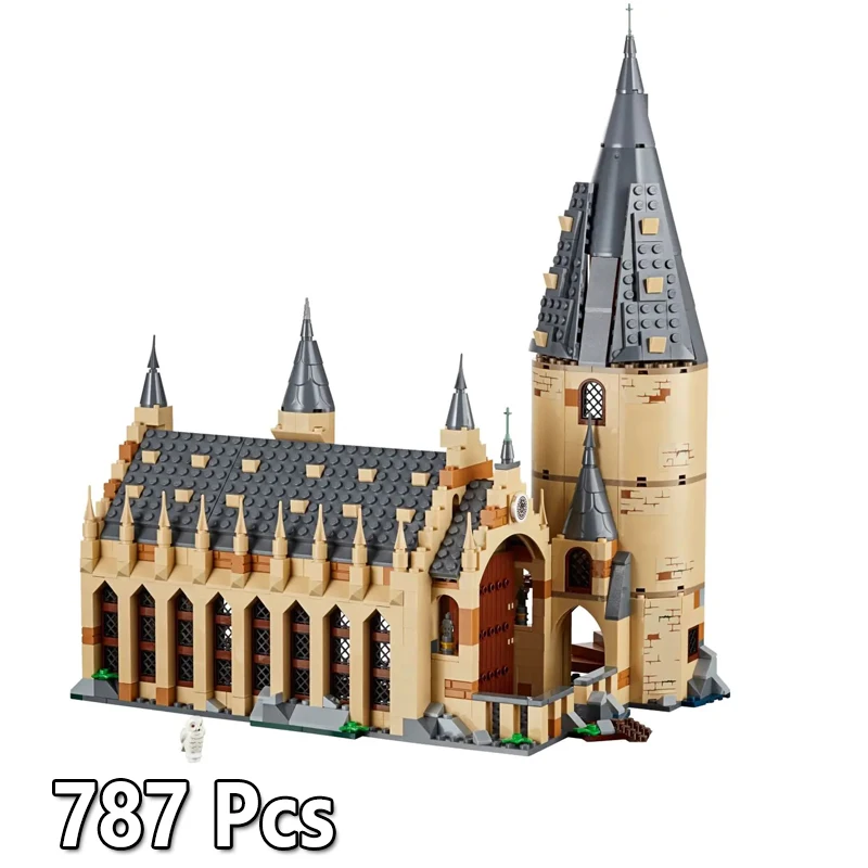 

75954 16052 конструктор «Гарри», модель Большого зала, 878 деталей, кирпичи, развивающие игрушки для детей, подарки