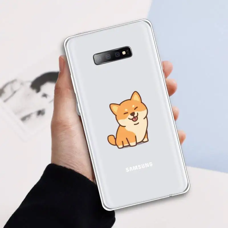 

corgi dog Cute cartoon animal Phone Case Transparent For Samsung Galaxy A 71 21s S note 8 9 10 plus 20 ultra