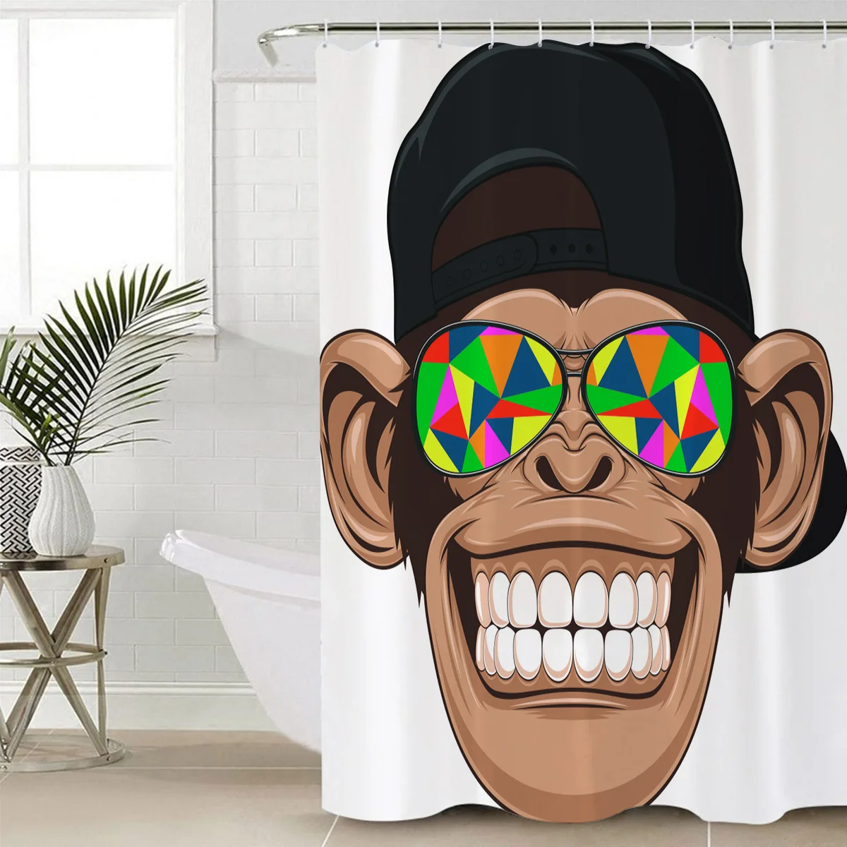 Красочные Солнечные очки обезьяна зубы Душ занавес водонепроницаемый и Mildewproof