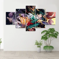 5 piece wall art canvas prints anime hero modular pictures manga posters home decor modern living room decoration painting