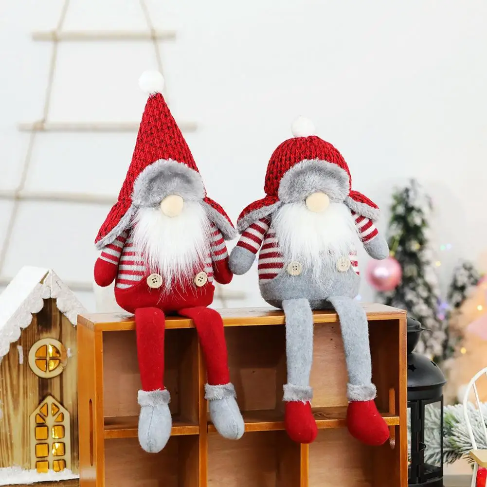 

Hotel Restaurant Christmas Decorations Faceless Long Legs Santa Doll Xmas Decoration Gift