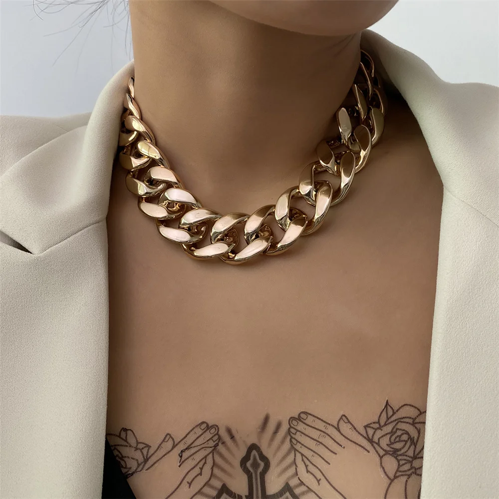 Готическое ожерелье для женщин кубинское колье чокер мода 2020 хип хоп толстое