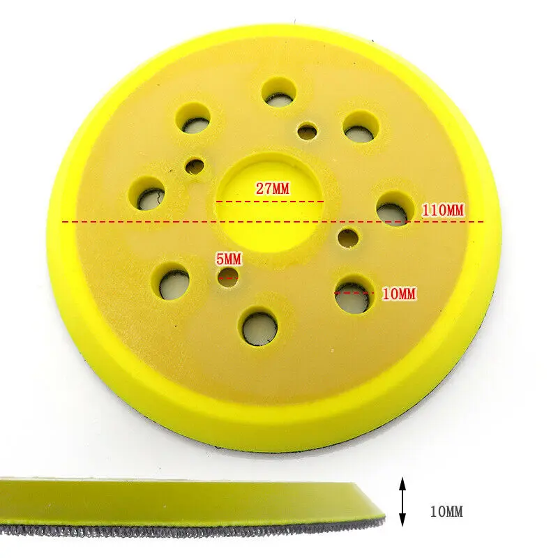 

125mm Grinding Pad 8 Holes Yellow&black 5inch Discs Flocking For Air Grinders Orbital Polishing Sander High quality