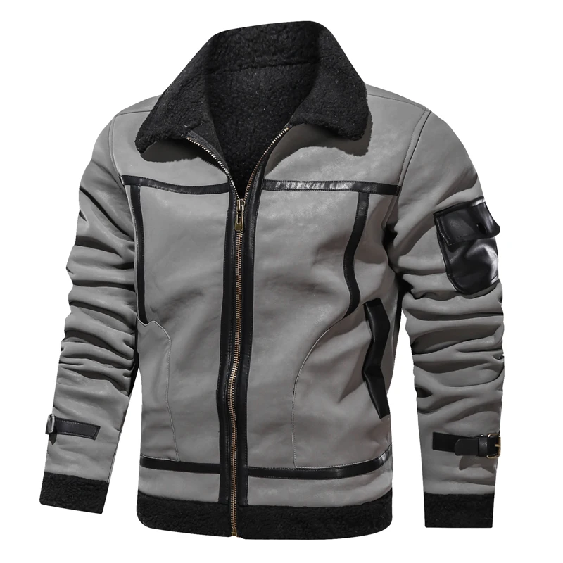 

New Men's Motorcycle PU Coat 2021 Winter Mens Leather Jacket Fashion Fur Collar Outerwear Male Brand Outerwear Bomber Jackets