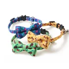 Ошейник с бантом и котом в стиле ретро с милым бантом, регулируемые ожерелье с котенком, ошейники для щенков чихуахуа, товары для домашних животных