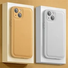 Роскошный противоударный чехол с кожаной текстурой для iPhone 13 12 11 Pro Max XR X XS 7 8 Plus SE 2020 Защита объектива силиконовый цветной чехол