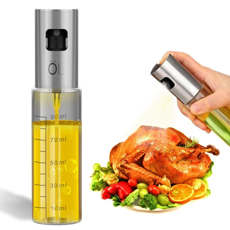 Olive Oil Sprayer Mister Dispenser Bottle 90Ml Premium Glass Vinegar Soy Sauce Pump For Bbq Grilling |