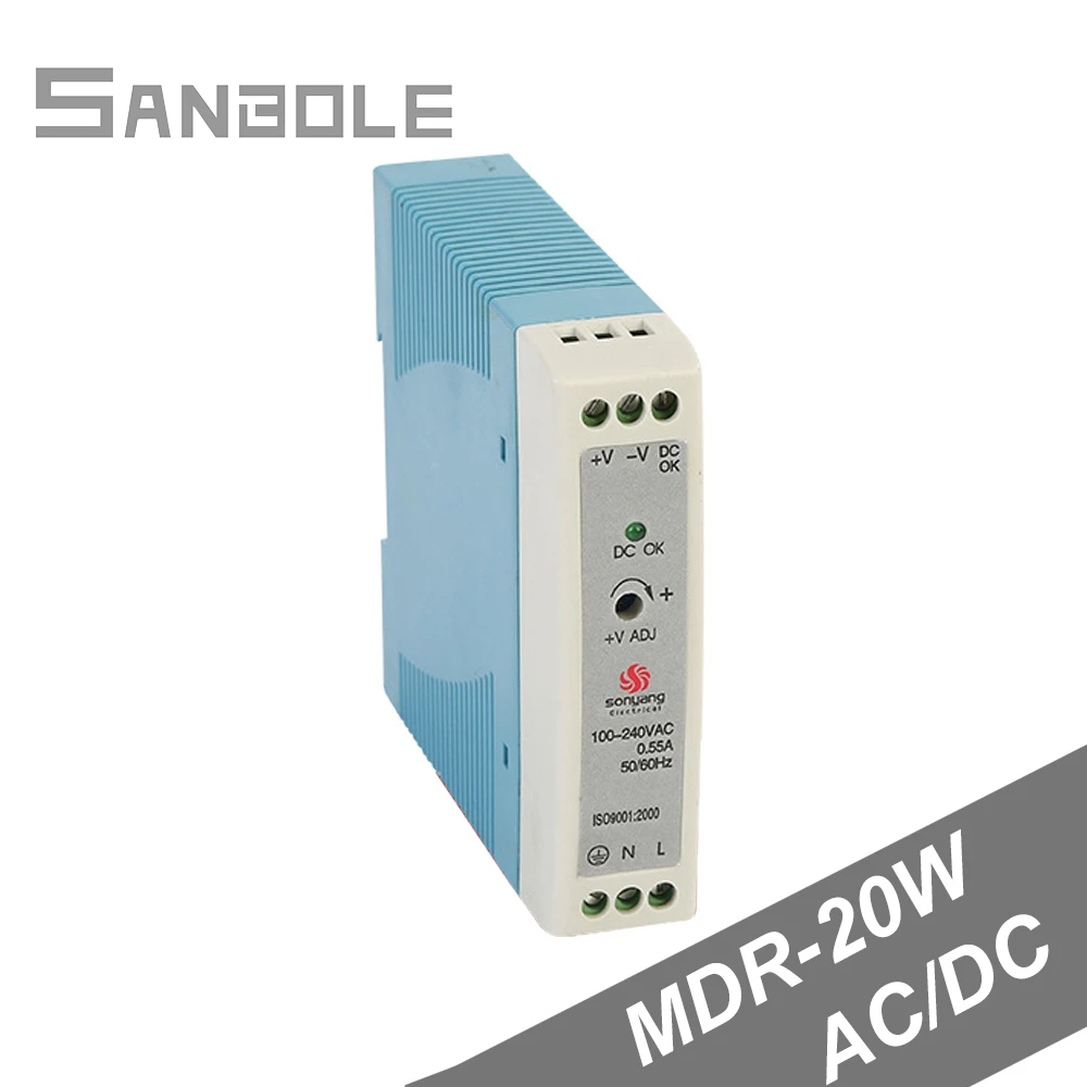 MDR 20W 12V24V на din рейке Тип Led Импульсный источник питания для медицинской помощи