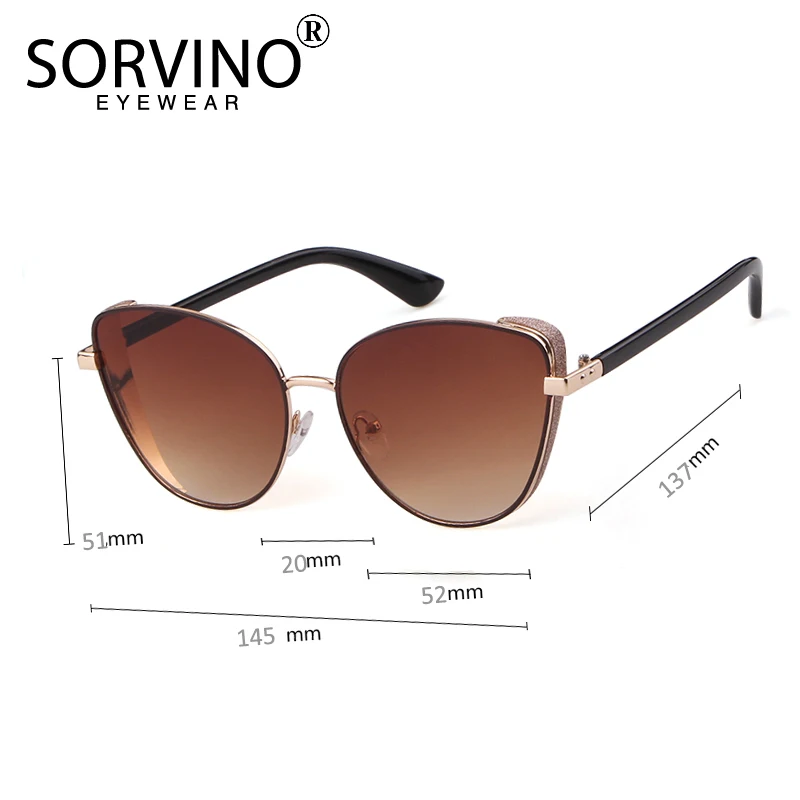 Женские винтажные солнцезащитные очки SORVINO кошачий глаз розового и голубого