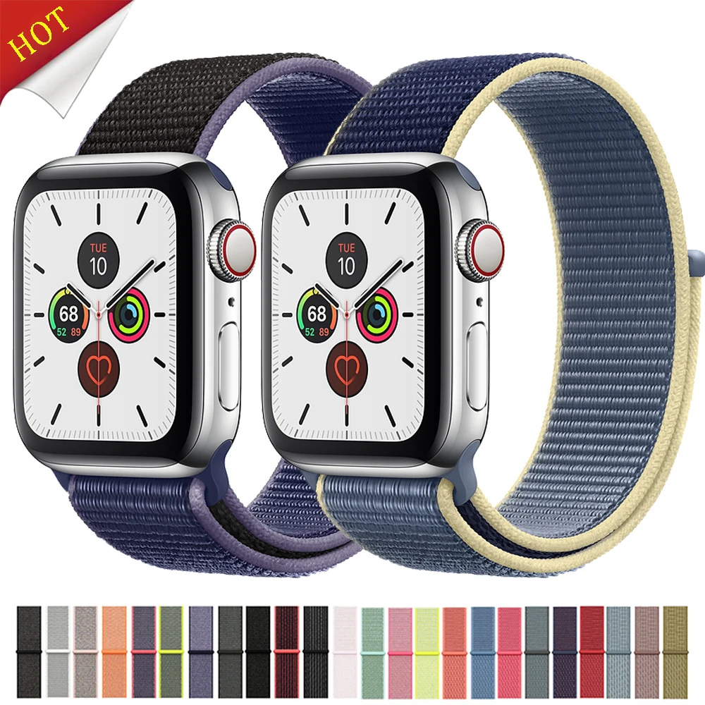 Спортивный ремешок для Apple Watch 42 мм 38 часов 4 44 40 Iwatch Серия 3 2 1 нейлоновый браслет
