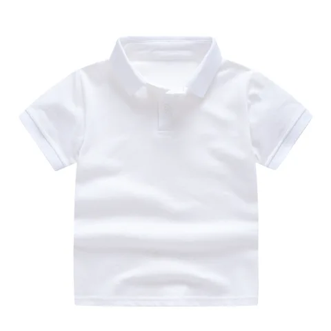 Детская рубашка-поло OLOME, летняя однотонная хлопковая Классическая рубашка-поло с коротким рукавом, школьная одежда для мальчиков, унисекс, детские топы
