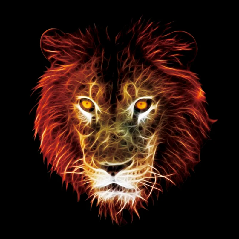 

Noctilucence Animal Patch Lion head Colour Printing Iron on Patches for clothing Transfer Printing Luminous Clothes Stickers