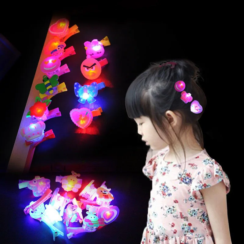 СВЕТОДИОДНЫЕ светящиеся шпильки для волос 5 шт. мигающие с украшением