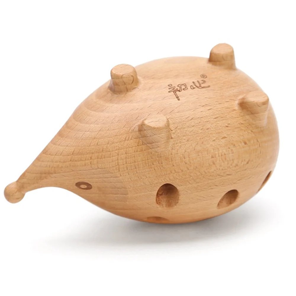 

Creative Wooden Beech Pen Holder Hedgehog Shape with 24 Art Colored Pen