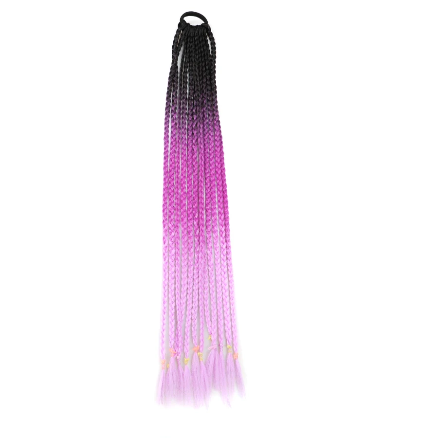 Overhead Tail Synthetic Colored Ponytail Hair Elastic Band Extension False Kanekalon For Braiding Box Braids | Шиньоны и парики