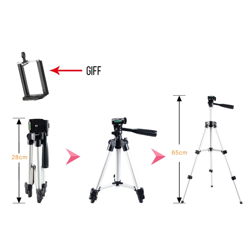 35-106cm Universal Phone Tripod Clip Set For Stand Holder Adjustable Cell for iPhone X XS Camera Bluetooth Remote | Электроника