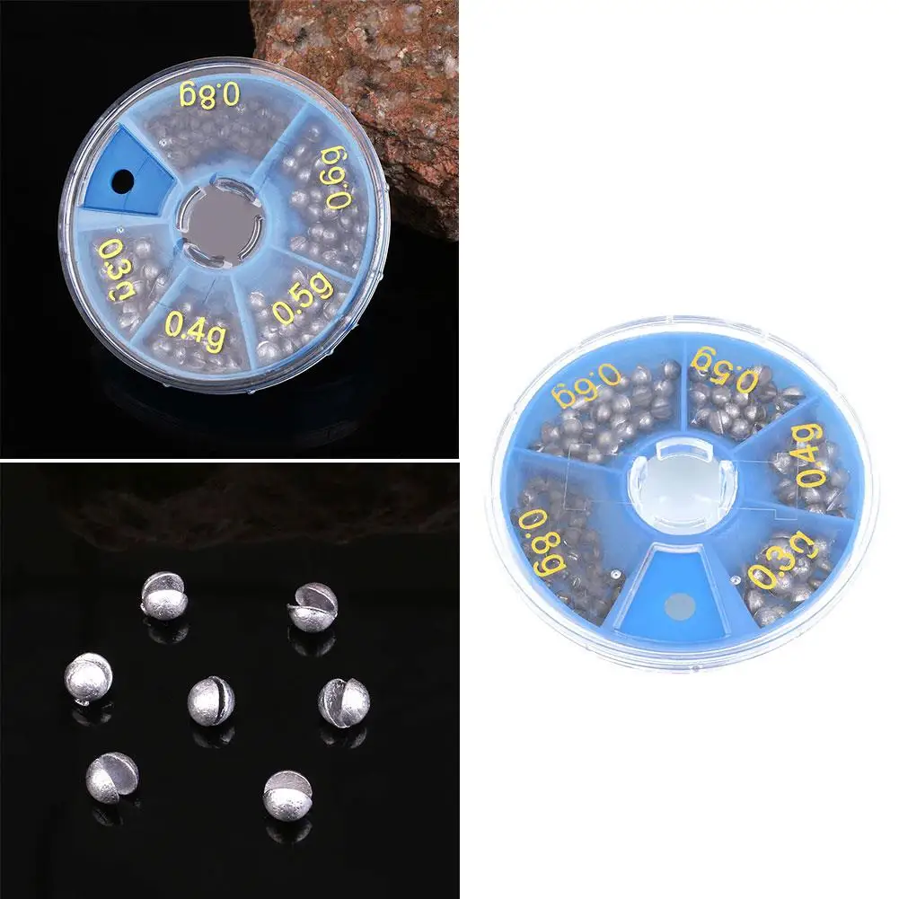 

0.3g-0.8g Fishing Lead Weight Split Shot Bullet Rig Sinkers with Box Tackle