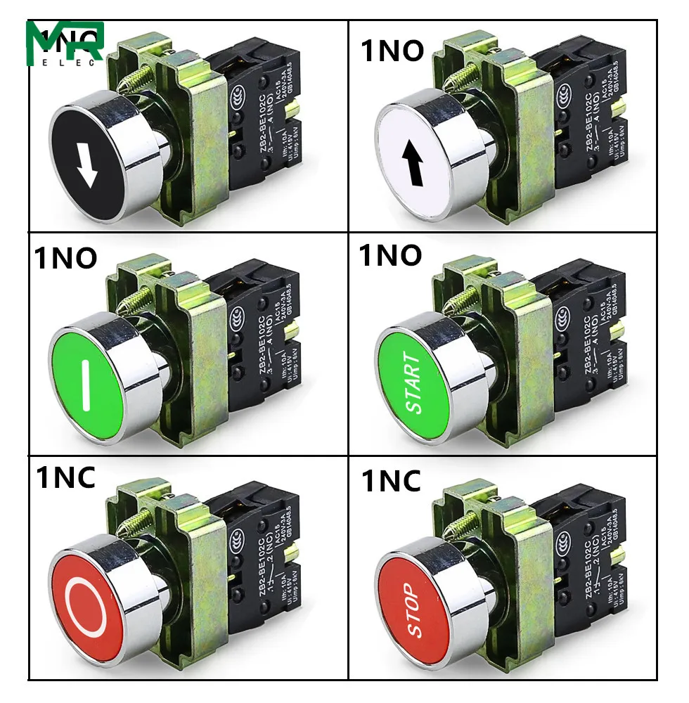 XB2-BA4342 XB2-BA4331 XB2-BA3351XB2- BA4322 XB2-BA3311 XB2-BA3341 NO/NC Momentary flat push button with mark switch 22mm 1PCS |