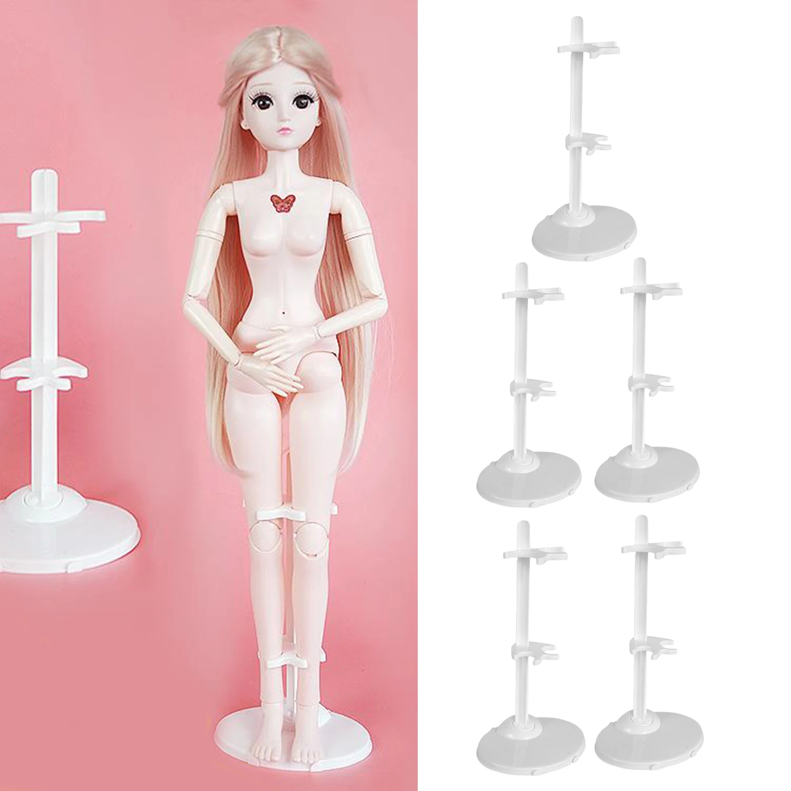 

Plastic Doll Stand White for 23inches Dolls ,Action Figures Support Holder 5 Pack of