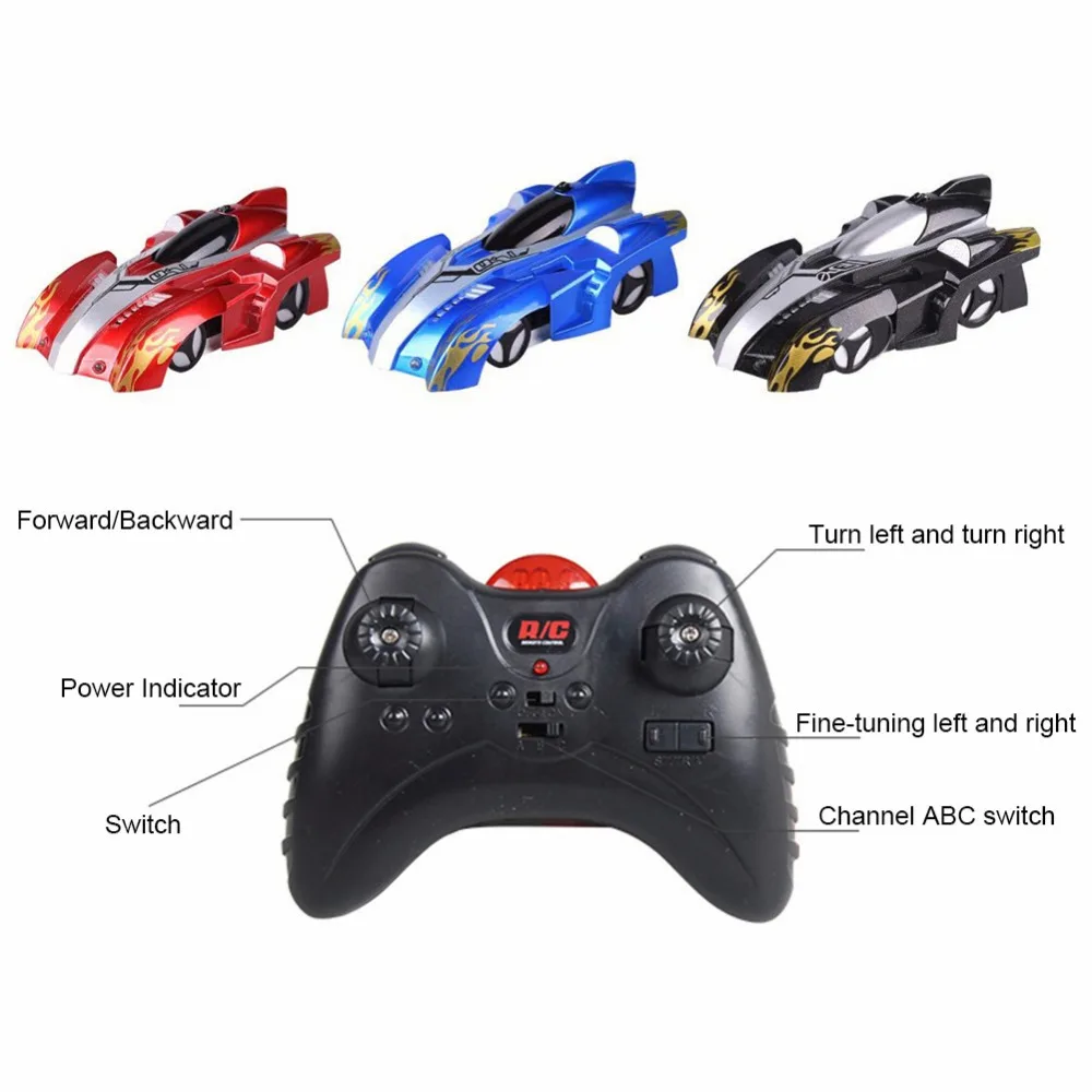 RC автомобиль стены гоночный игрушки с светодиодный пульт дистанционного