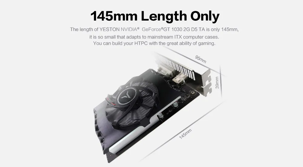 Yeston GeForce GT 1030 GPU 2 ГБ GDDR5 64 бит игровой настольный компьютер ПК видеокарты Поддержка