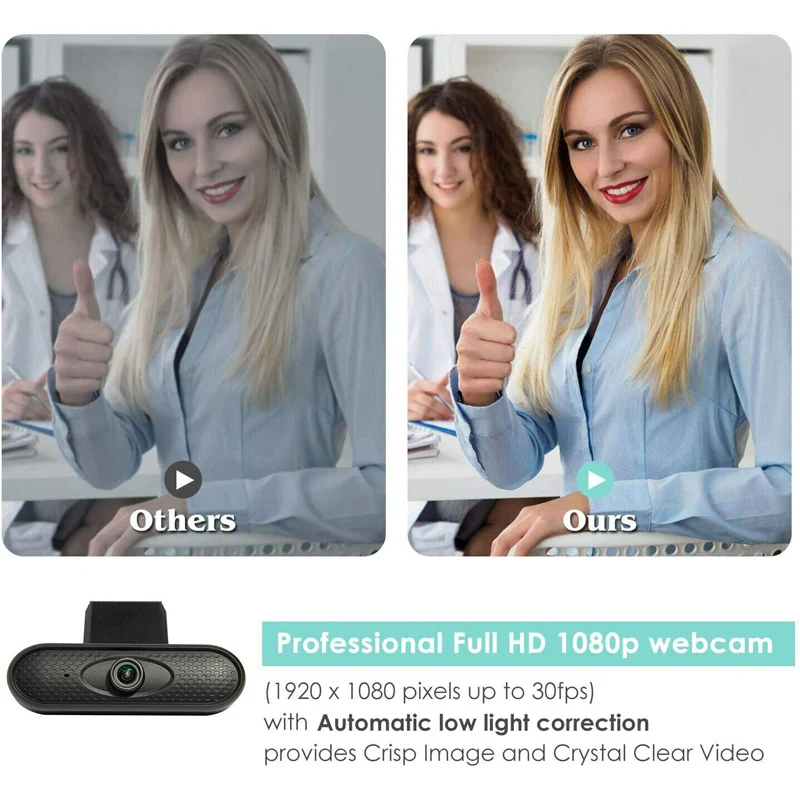 Full HD1080P веб-камера 5 мегапиксельная потоковая с шумоподавлением Микрофон для