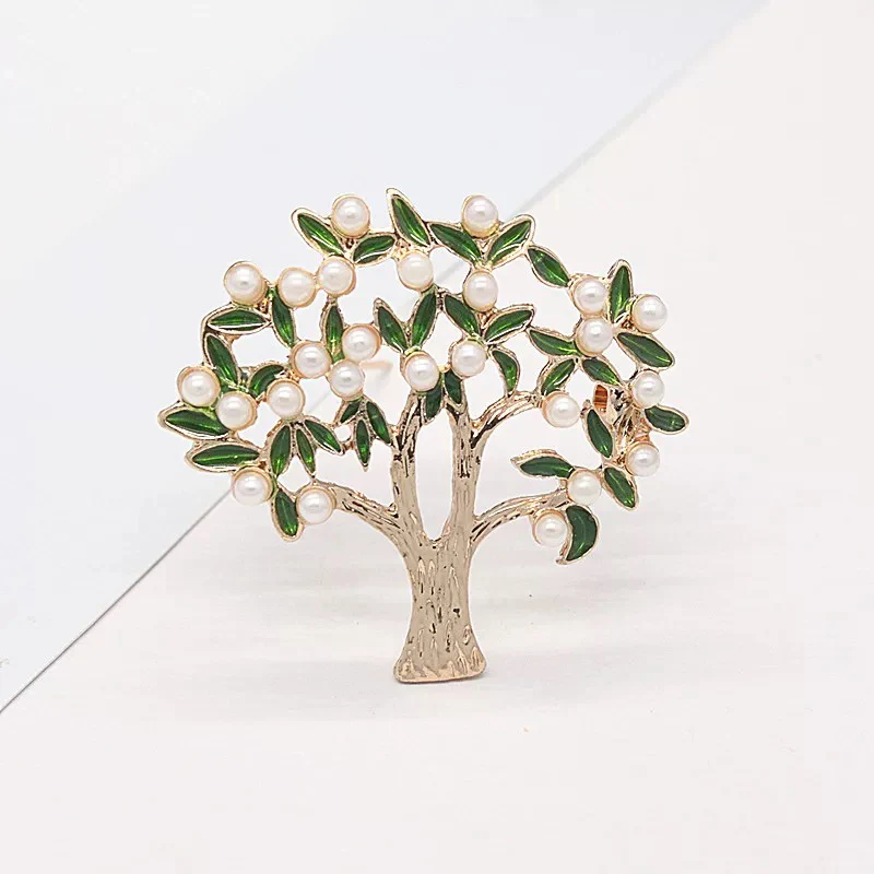Зеленый лес отдел жизни дерево брошь Мода темперамент корейский гардения