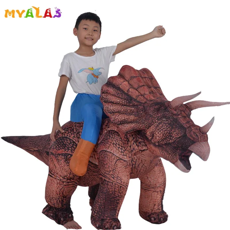 Надувной наряд Трицератопс для езды на Хэллоуин костюмы динозавров взрослых и