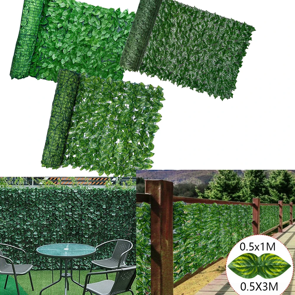 BalconyArtificial Leaf Garden Fence Screening Roll UV Fade Protected Privacy Artificial FenceWallLandscaping Ivy Backyard