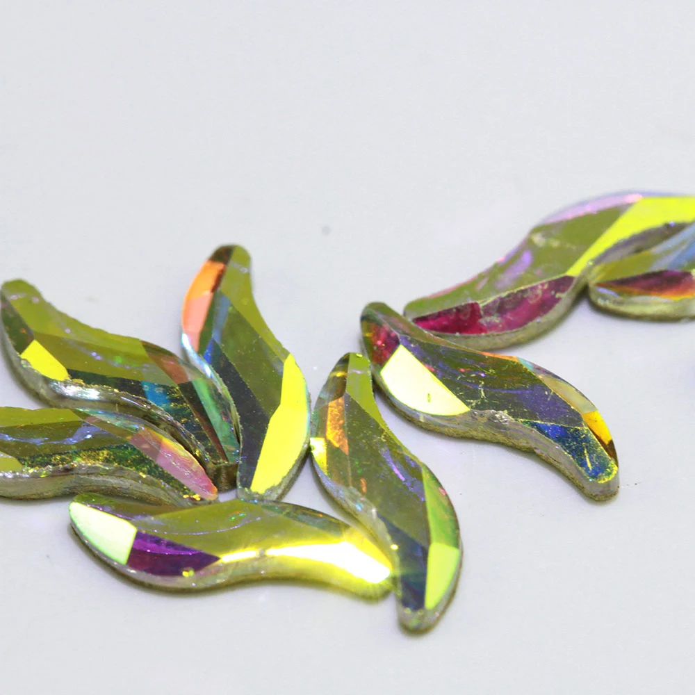 S форма не горячая фиксация Клей-на Стразы AB цвет стекло Flatback хрустальные камни