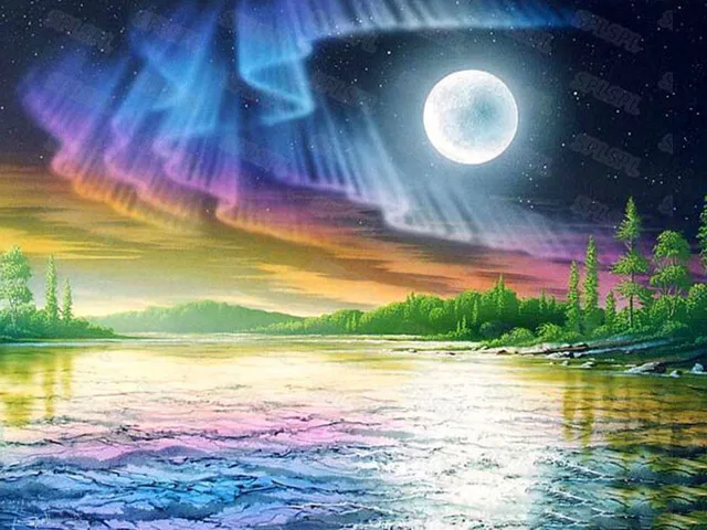 

Diy Diamond Painting White Leopard In Snowed Mountain Fantasy Beautiful Starry Sky Scene Color Oil Painting Town Paintings