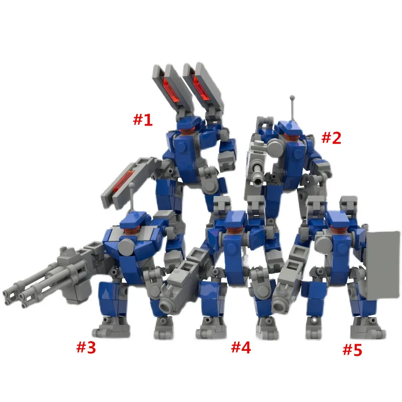 Сборная модель MOC Mecha «сделай сам», строительные блоки с мелкими частицами, Набор обучающих игрушек, 5 типов в наличии