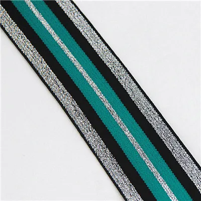 4cm silver black blu 40 мм нейлоновая красочная резиновая резинка полосатые плечевые нижние ремни для тесьма для одежды Швейные DIY аксессуары для одежды 1 м - Цвет: 4cm silver black blu