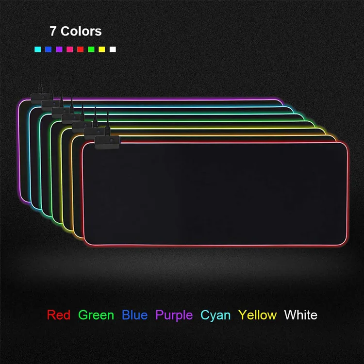 

RGB Gaming Mouse Pad Large Size Colorful Luminous for PC Computer Desktop 7 Colors LED Light Desk Mat Gaming Keyboard pad