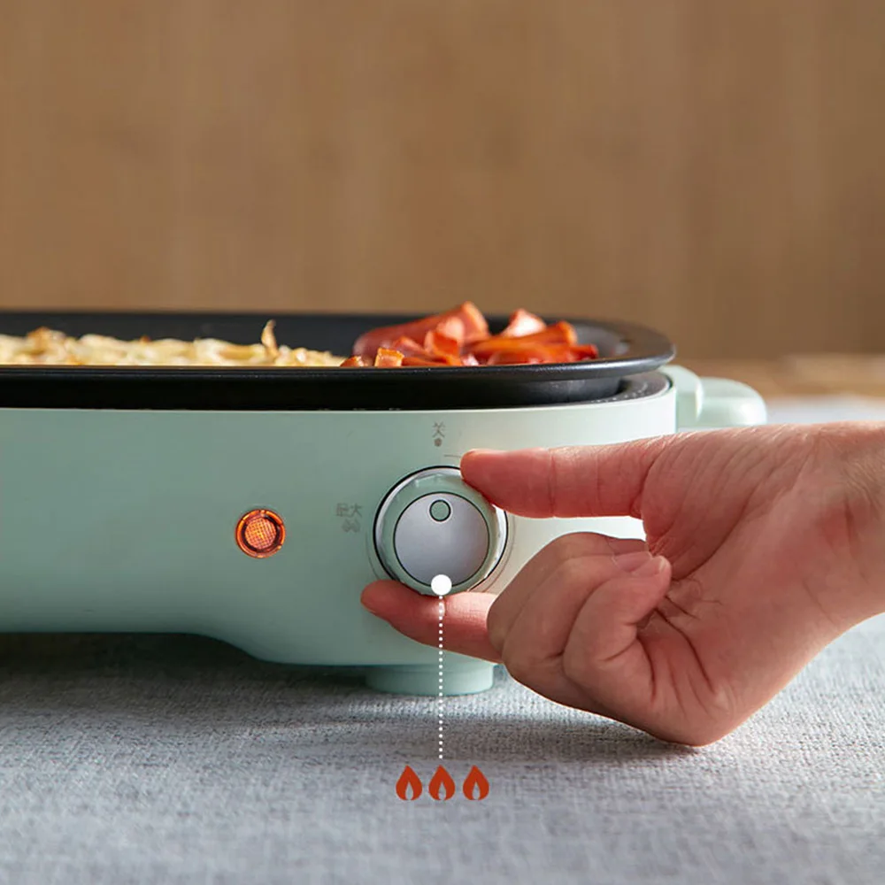 Продажа Электрический гриль барбекю горшок домашняя электрическая сковорода-гриль барбекю сковорода горячий горшок барбекю одним баком рыбой